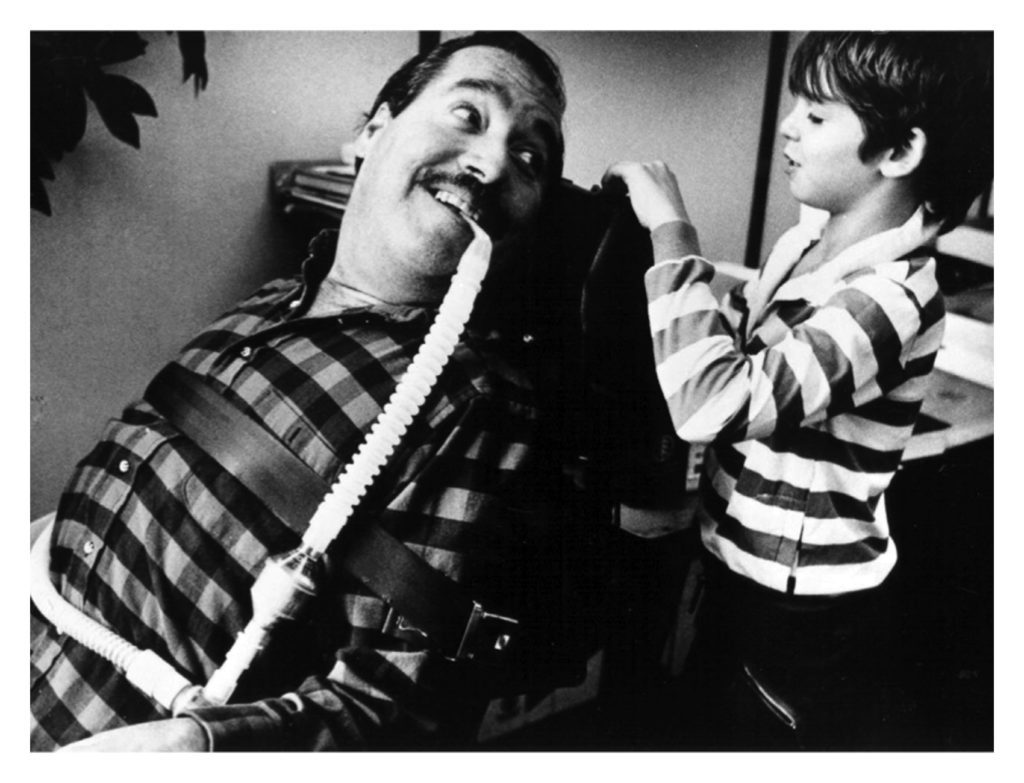 man with son
