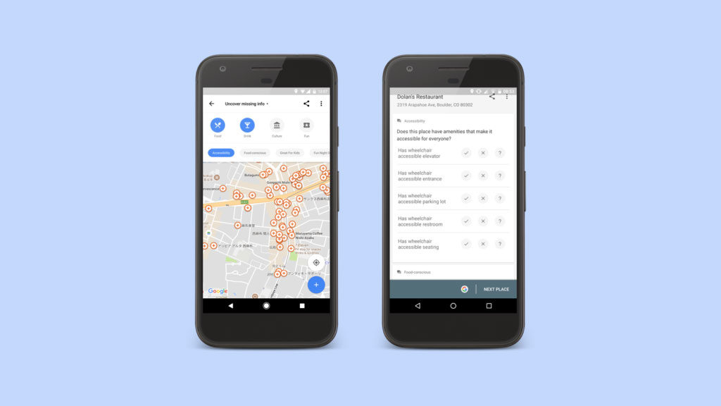 Google Maps on a mobile device