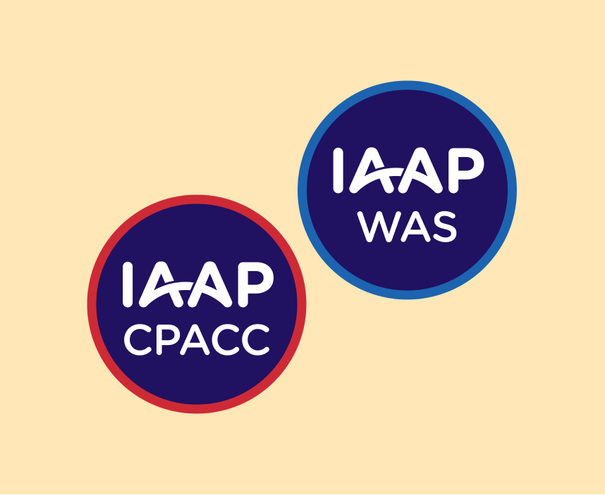 2 IAAP certification badges, CPACC and WAS.