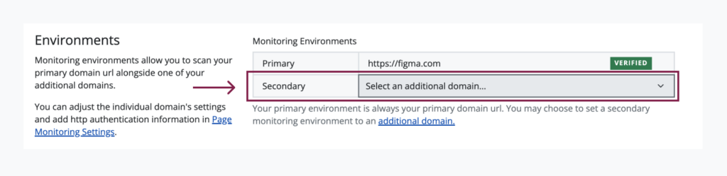 A screenshot of RAMP's RAMP Settings Tab with the "Select an Additional Domain" dropdown outlined in red.