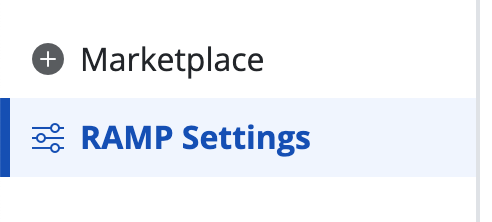 The bottom of RAMP's sidebar. The RAMP Settings tab is selected.