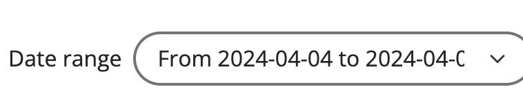 A date range dropdown field.