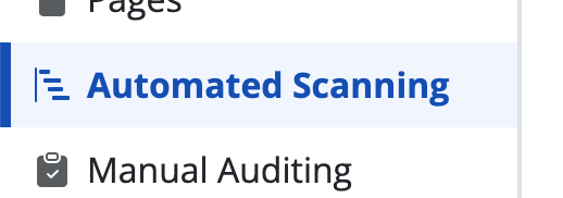 RAMP's sidebar nav with the "automated scanning" tab highlighted.