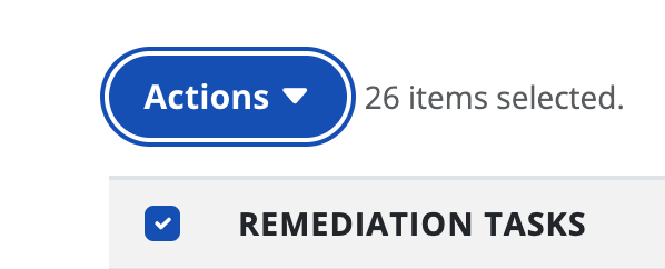 The actions button in the remediation tasks tab.