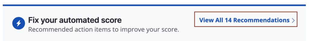 The top of the recommendations section. There is a link that says "View all 14 recommendations" on the top right.