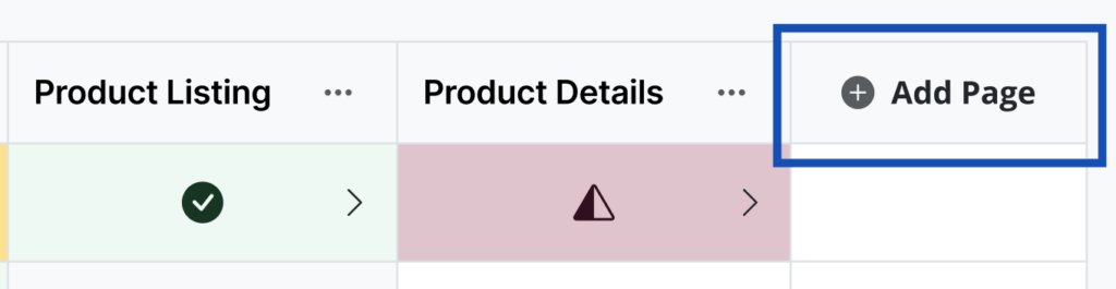 3 audit grid columns.The rightmost column says "Add Page"