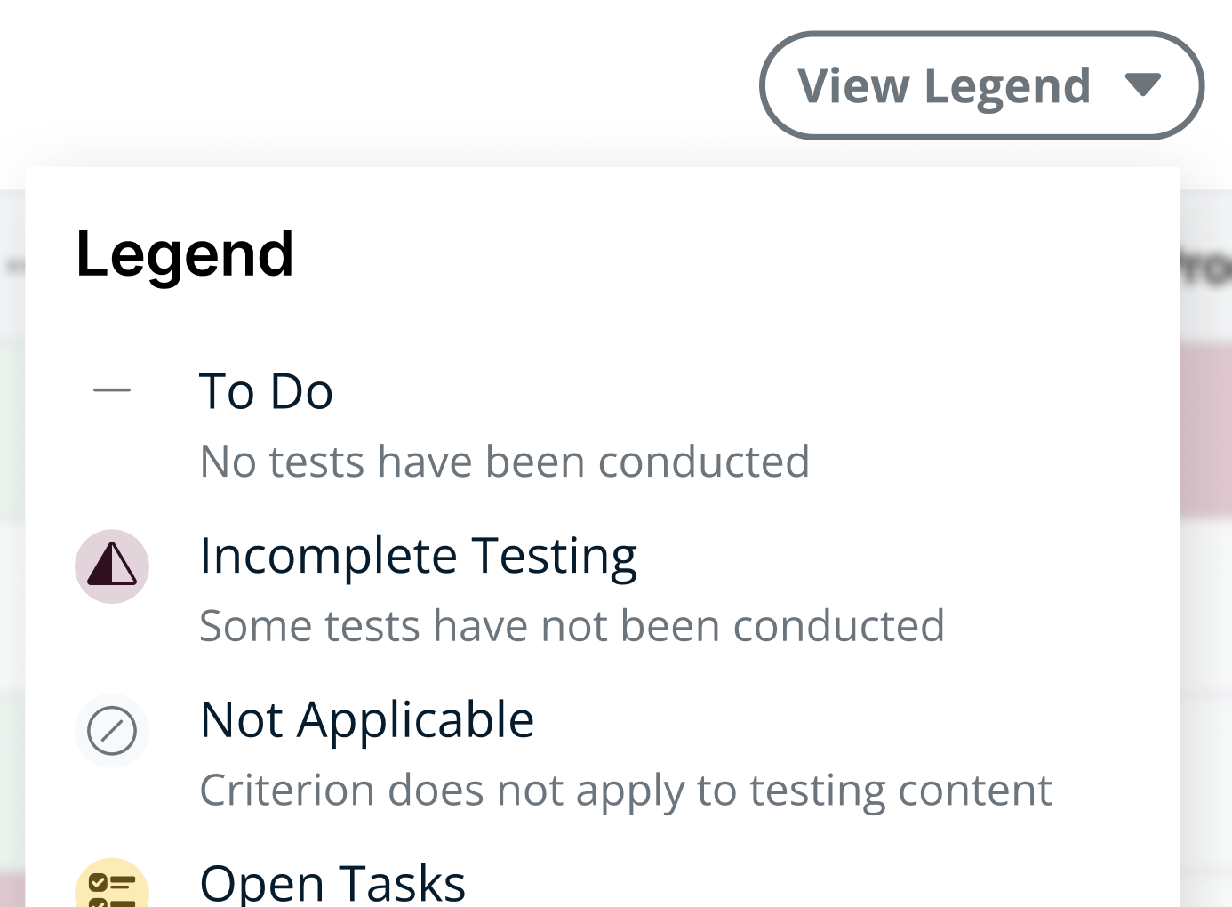 The audit grid with its legend open.