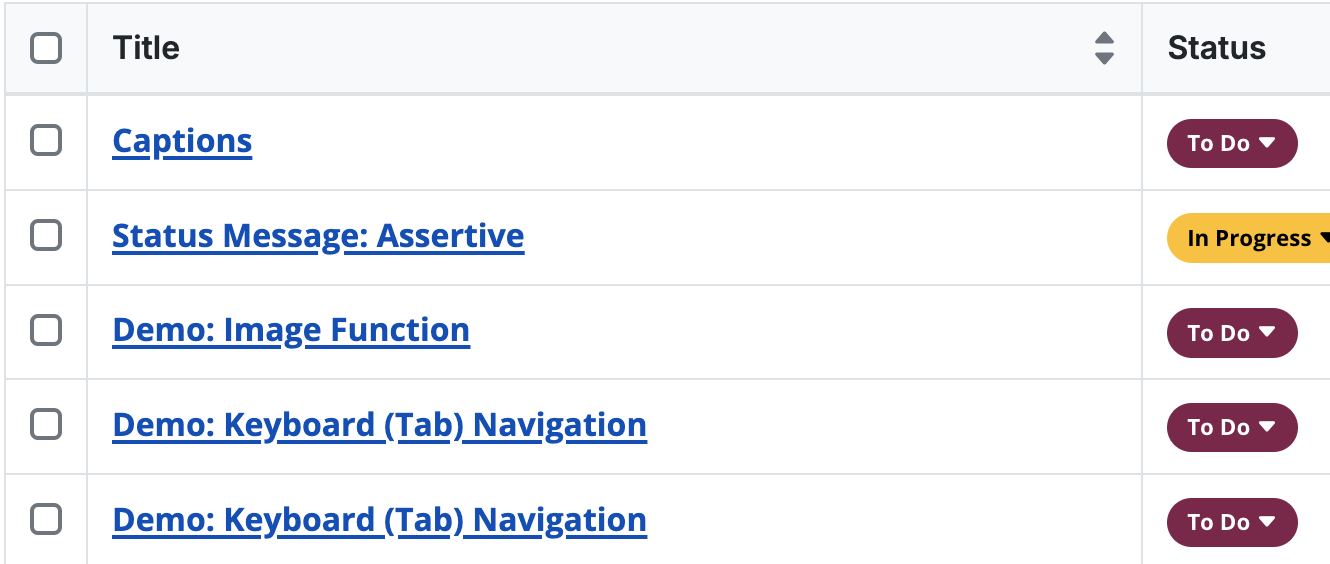 A table with remediation tasks and their status.