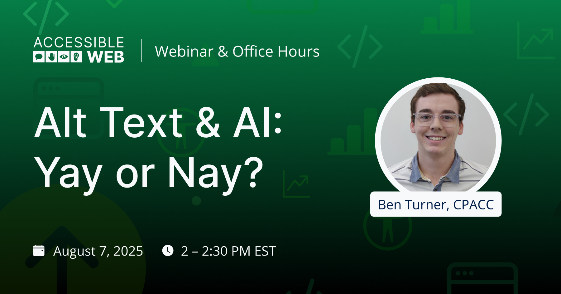 Blue webinar header with title and Ben headshot