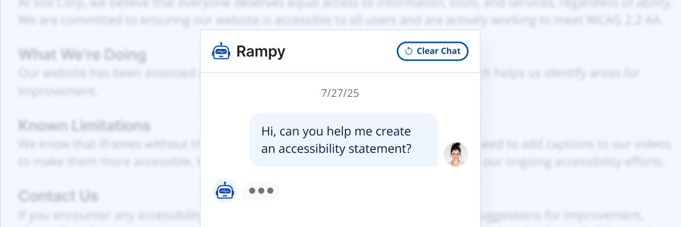 Chatting within accessibility generator
