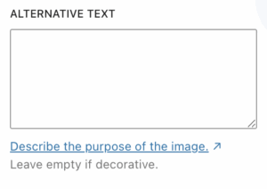 Wordpress alternative text input
