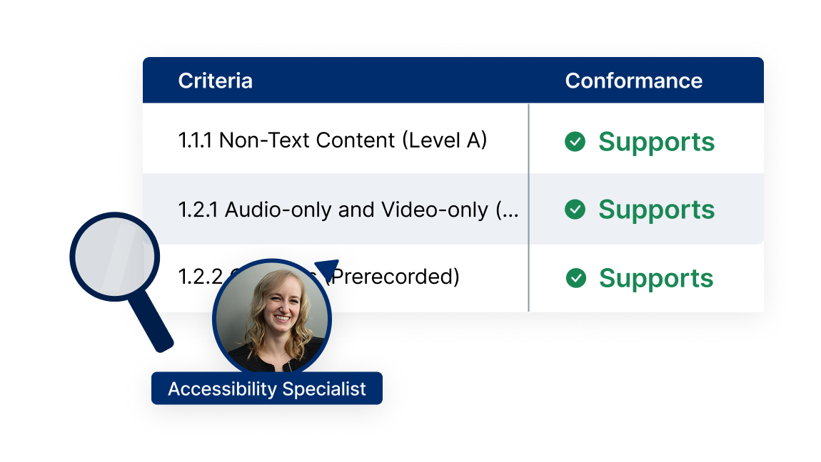 An accessibility specialist filling out a VPAT.