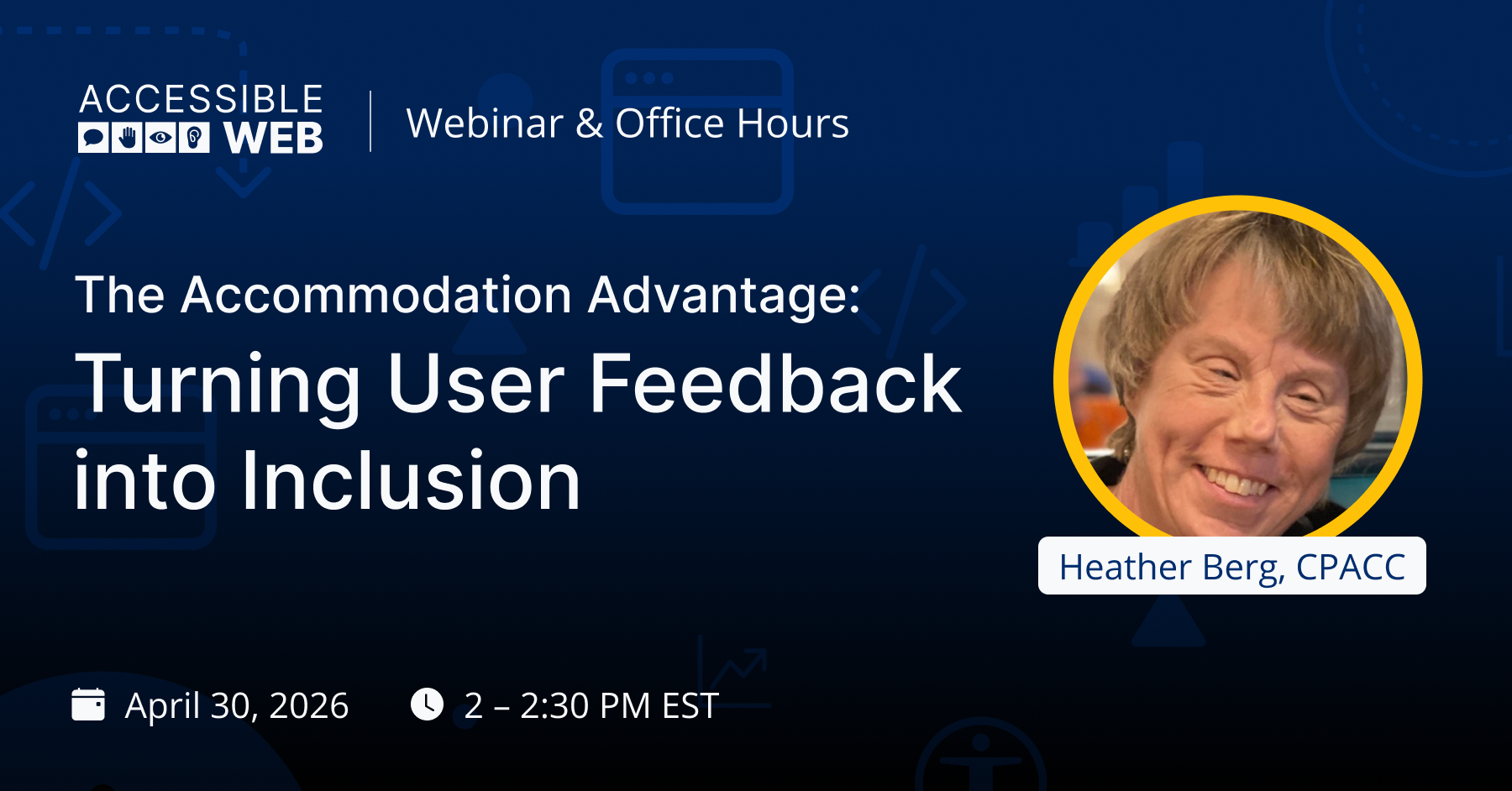 Heather Berg's Headshot alongside the webinar title.