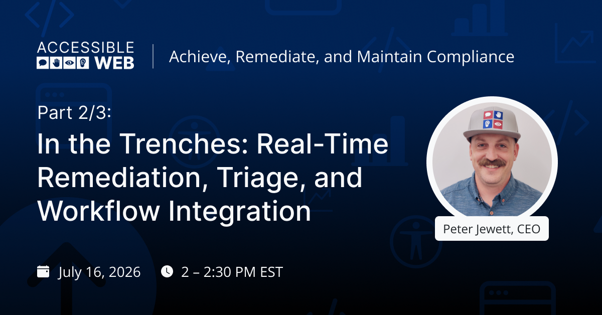 Peter Jewett's headshot alongside webinar title: In the Trenches: Real-Time Remediation, Triage, and Workflow Integration