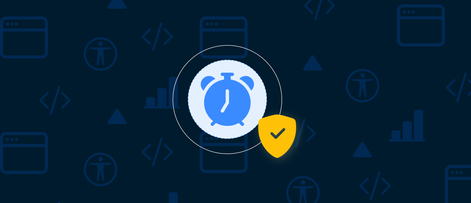 Dark blue background with light blue cock in the middle and yellow shield with checkmark in the middle.